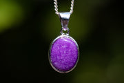 Purple Mountain Jade Necklace for Ashes, Necklace for Ash, Jewelry for Ash, Natural Stone Jewelry, Cremation Jewelry
